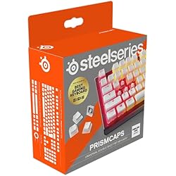 Teclado Hyper X 60 SteelSeries PrismCaps – teclas de doble inyección estilo pudding – termoplástico PBT resistente – compatible con la mayoría de teclados mecánicos – vástagos MX – blanco (Configuración británica)