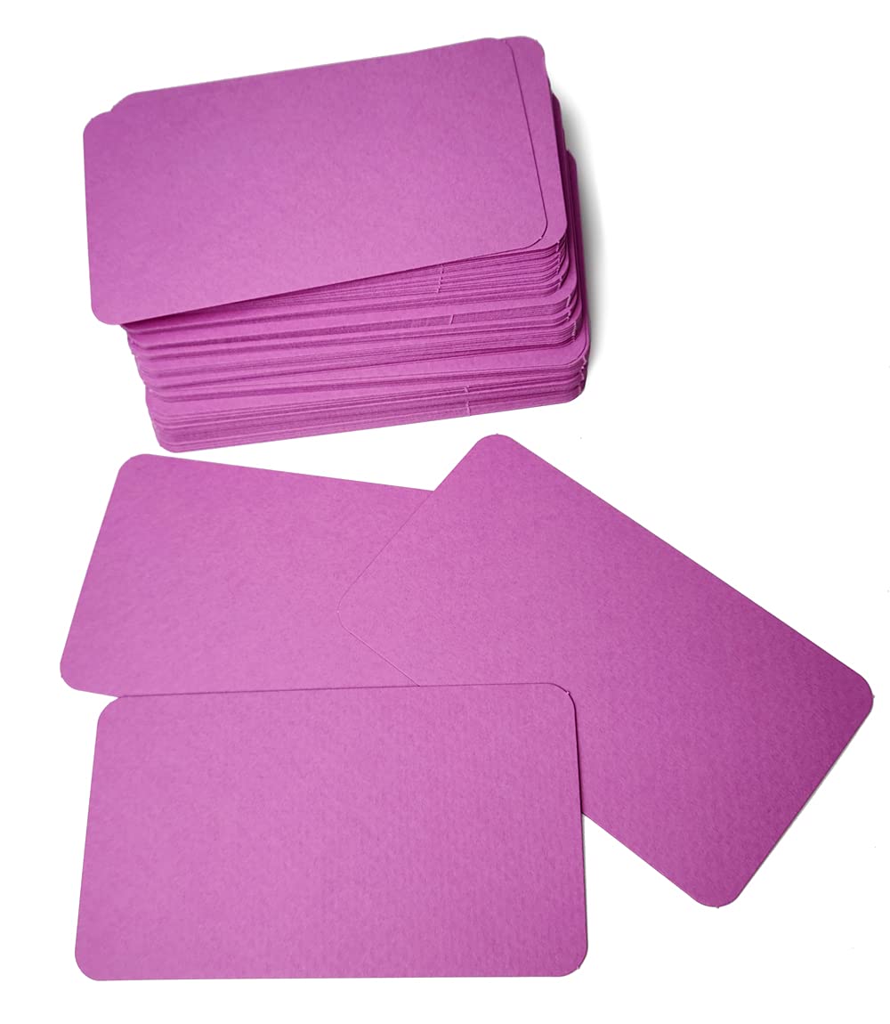 PPAPPAPPIYO Blank Index Cards 3.5"x2" – Pack Of 100, Purple, Acid-Free Paper For Notes & Flashcards