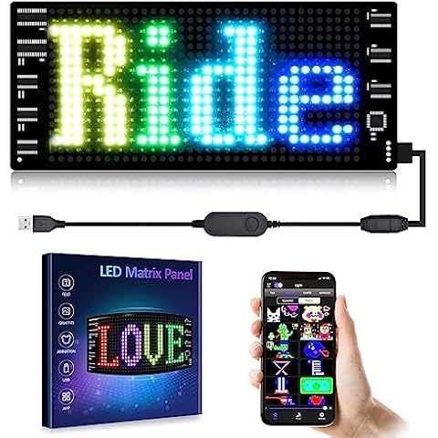 GOTUS Light Signs for Car,Programmable LED Sign,Flexible Digital Sign,Control by Bluetooth APP, DIY Design Animations,Text Cover