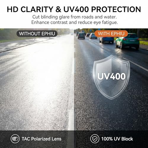 EPHIU Polarized Sports Sunglasses for Men Women No-Slip No-Bounce Grip for Running Cycling Fishing with Mirrored UV400 Lenses - Image 4