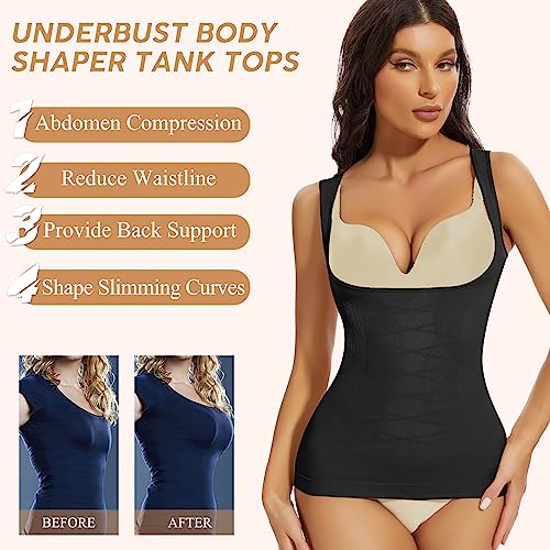 JOYSHAPER Women's Underbust Tummy Control Shapewear Compression Tank Tops Slimming Tank3