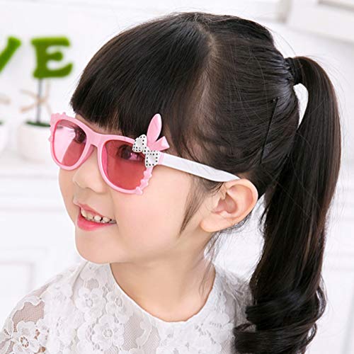 2pcs Easter Rabbit Ear Kids Sunglasses Bowknot Party Glasses Eyewear Accessories for Child(Rosy Frame and Pink Frame)3