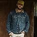 Huckberry Flint and Tinder Flannel-Lined Denim Trucker Jacket, Mens Jean Jacket, Dark Medium Wash, Medium