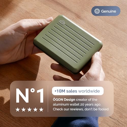 Image of OGON -DESIGNS- Aluminum wallet, Large capacity with metal lock, RFID Protection against fraud and demagnetization, Smart Case OSLO Large model