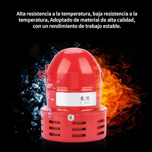 Miniatura 5 de Alarma De Motor Industrial Campana Ms-190 Alarma De Motor Rojo 220v 120db Sonido De Bocina Sirena De Zumbador Continuo Para Fábrica, Área Residencial, Calle Comercial