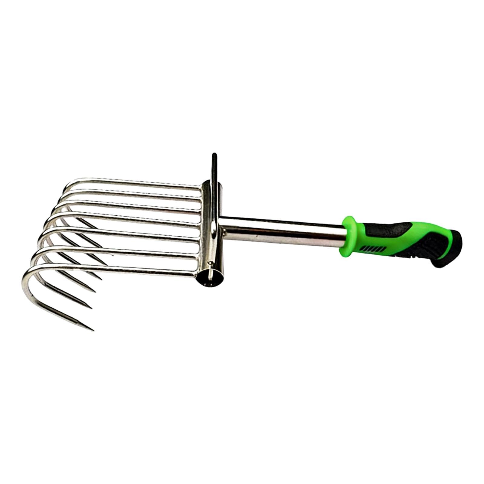 Rastrello a Mano per Giardino, rastrello a Mano in Acciaio Inossidabile, attrezzo da Giardinaggio, zappatrice per Terreno per Patio e Spiaggia, Style B