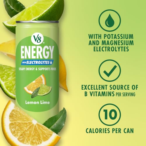 Image of V8 Energy with Electrolytes Lemon Lime Energy Drink, 8 fl oz Can (6 Count)