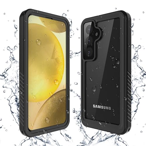 Lanenas for Samsung Galaxy S24 Case, S24 Waterproof Case with Built-in Screen Protector, Full Body Heavy Duty Phone Case Dustproof Shockproof Case Cover for Samsung Galaxy S24 6.2inch Black