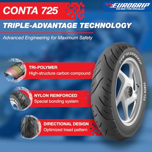 Image of Eurogrip Tyres | 90 /90-12 54J CONTA 725 Tubeless | Tyre for Front and Rear