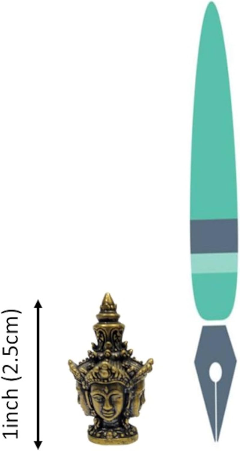 Purpledip Rare Miniature Brass Idol Four Faced Buddha Stupa: Collectible Statue with Detailed Very Fine Workmanship (12698I)