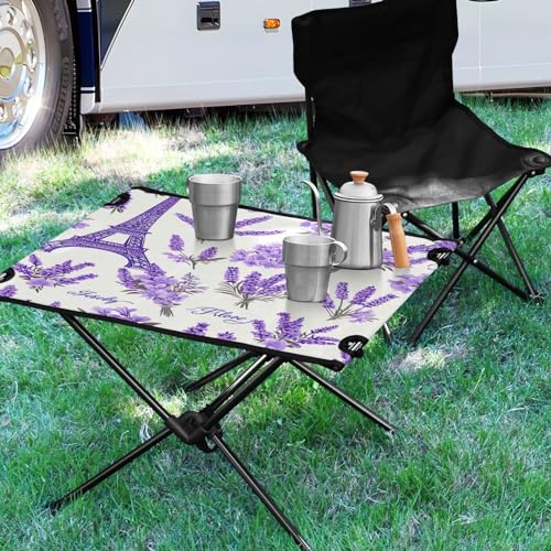 Mesa Plegable de Camping Exterior SDMKA para Playa y Picnic - Mesa Lateral Portátil con Bolsa Duradera, Fácil de Transportar miniatura 2