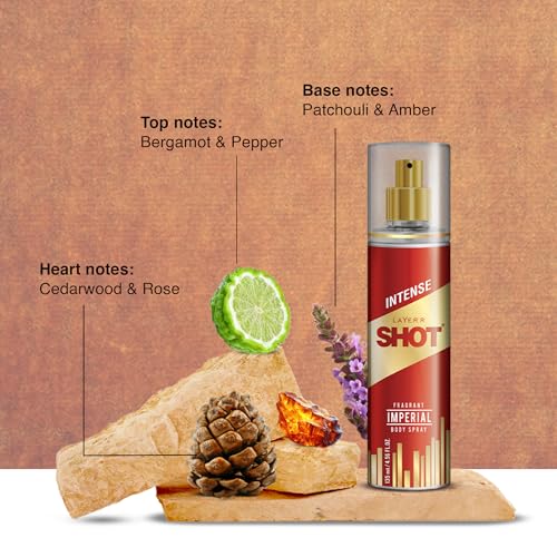 Image of Layer'r Shot Imperial Fragrant Body Spray for Men 2 x135ml Each | Long Lasting & Skin-Friendly Premium Fragrance | Perfect for Body & Clothes | Ideal For Daily Use | Ideal Gift For Men