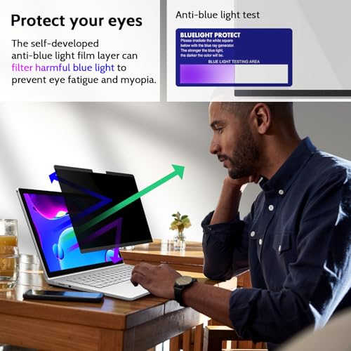 Image of Peslv Magnetic Privacy Screen for Surface Book 3 /2 /1 13.5 Inch, Removable Anti Blue Light Glare Filter, Black Security Private Apy Block Protector