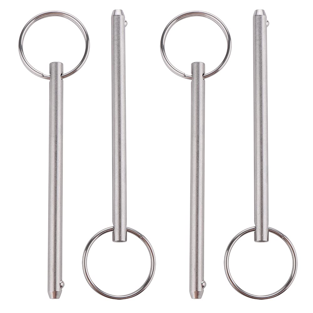 VTurboWay Quick Release Pin, 1/4'' Diameter, 4.1'' Overall Length, Marine Grade 316 Stainless Steel, Bimini Top, 4 Pcs