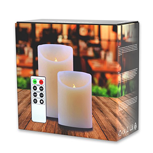 2 Candele a LED 10 cm e 15 cm Cera Telecomando