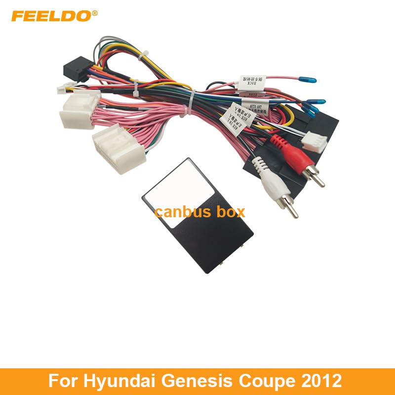 Car 16pin for Audio Wiring Harness for Hyundai Genesis Coupe 2012 Aftermarket Stereo Installation Wire Adapter - (Color Name: AB Cable-canbus Box)