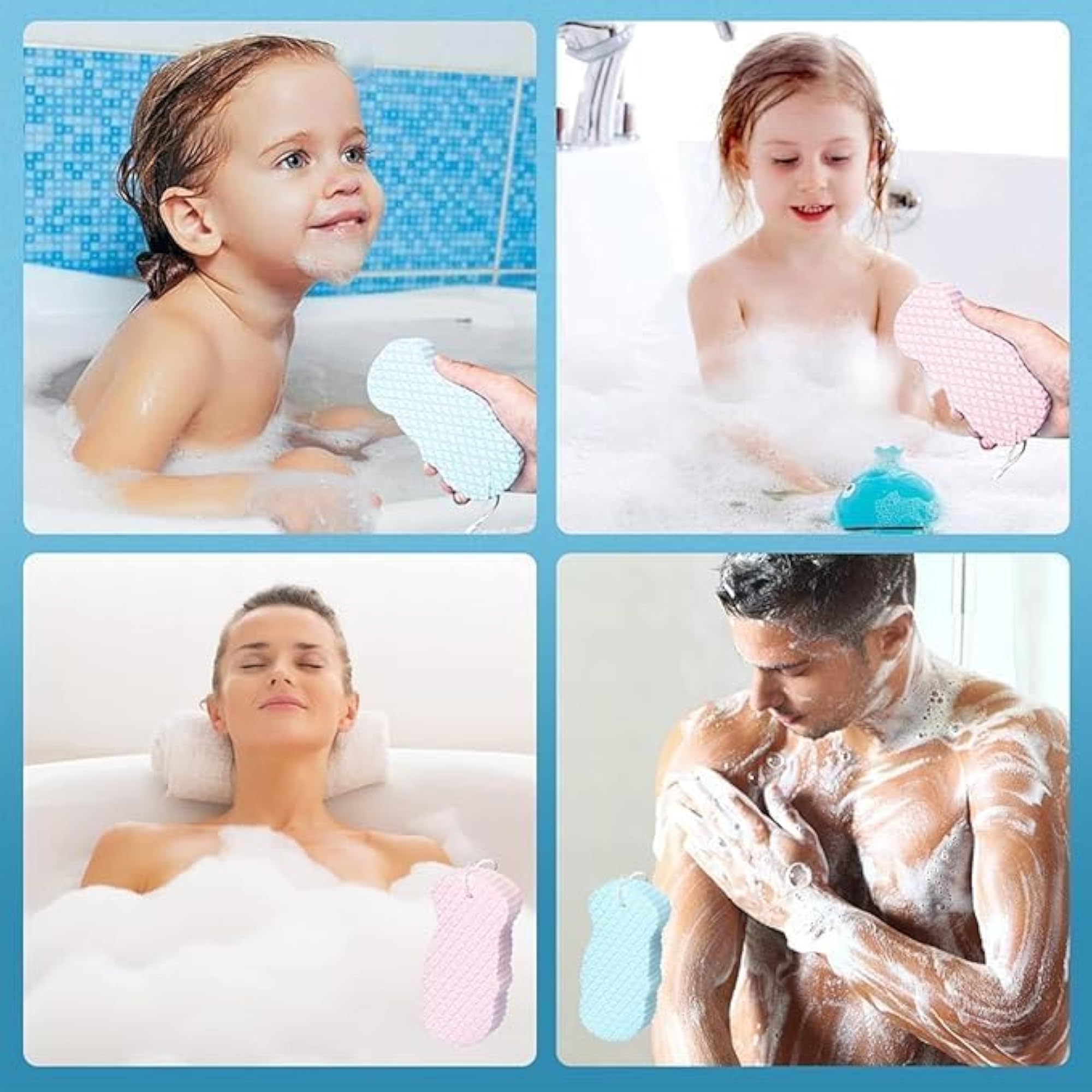 Super Soft Bath Sponge Scrubber for Kids & Babies, Gentle Exfoliating