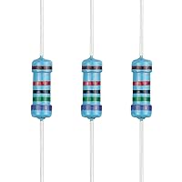 Vista 19 de 100 resistencias de 1 ohm 1/2 W (0.5 vatios) ±1% tolerancia de película metálica, resistencia fija de múltiples valores de resistencia opcional