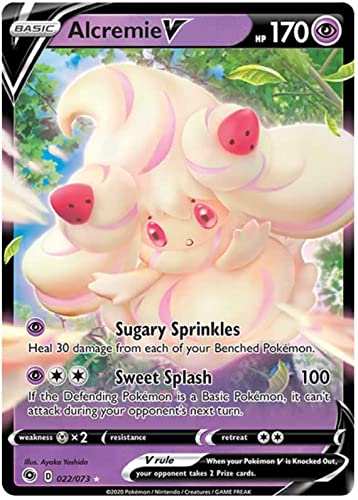 Alcremie V 022/073 Ultra Rare Pokemon Card (Champions Path) + 1x TitanCards® Toploader