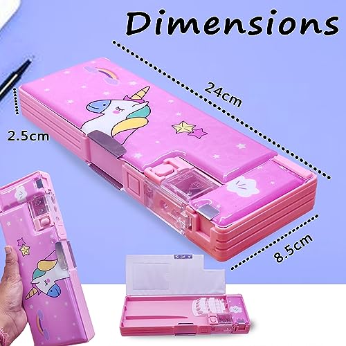 Image of FunBlast Multifunctional Pencil Box for Kids, Unicorn Pencil Box Girls, Magnetic Pencil Box for Girls, Unicorn Return Gifts for Kids