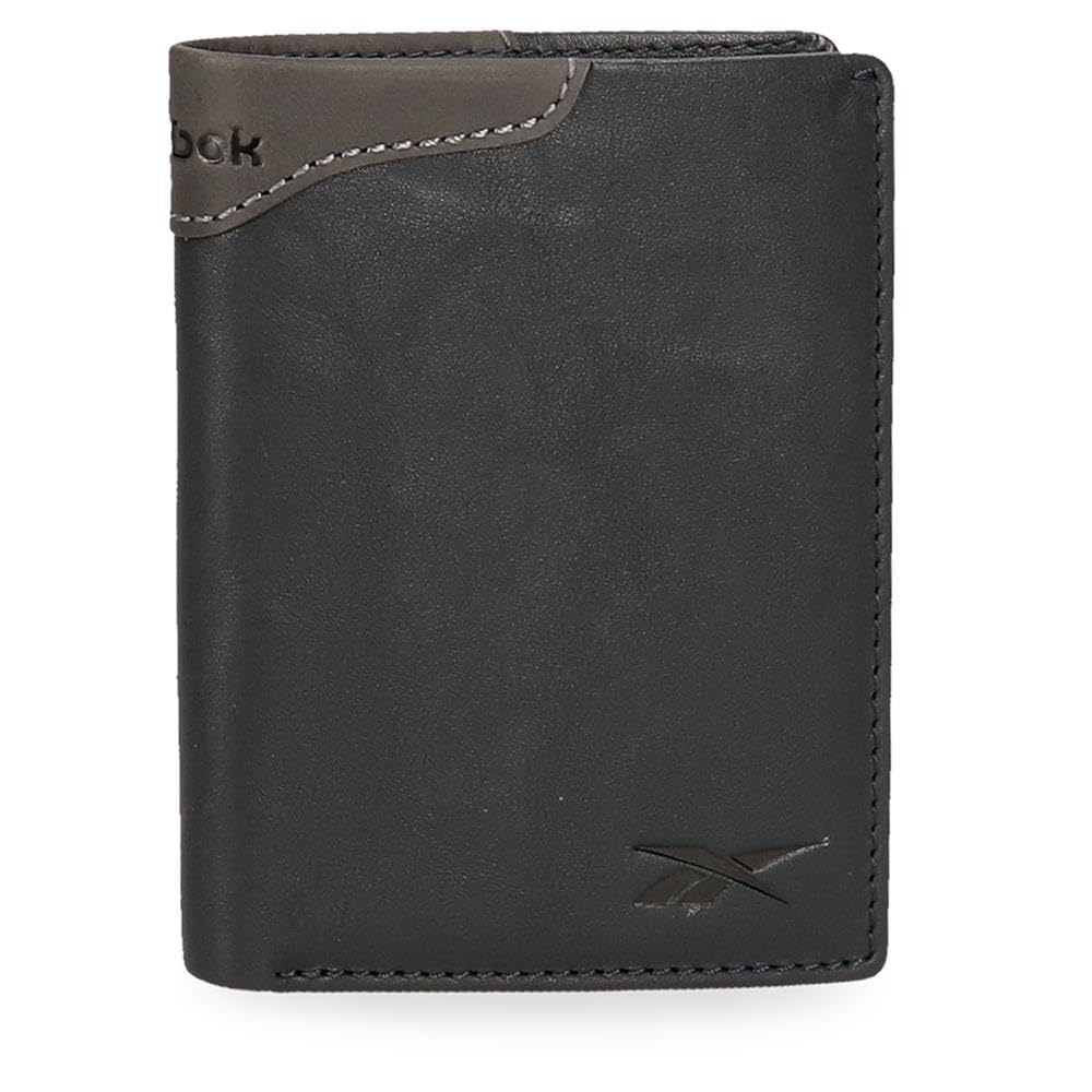 Reebok Club Blue Vertical Wallet with Coin Purse, 8.5 x 10.5 x 1 cm, Leather