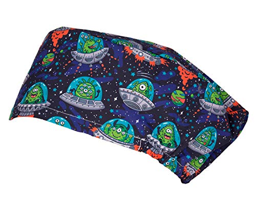 PILUCAPS, Modelo UFO, Gorro QUIROFANO Unisex, para Hombre y Mujer con Pelo Largo - 100% Algodón