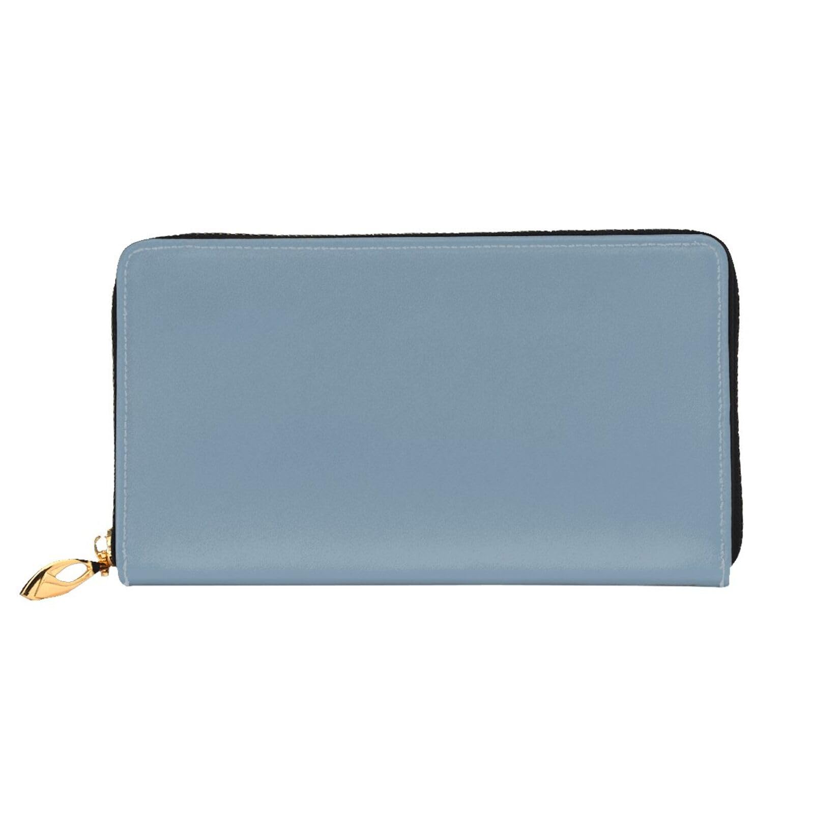 Cartera larga grande de piel con cremallera, patrón amarillo28