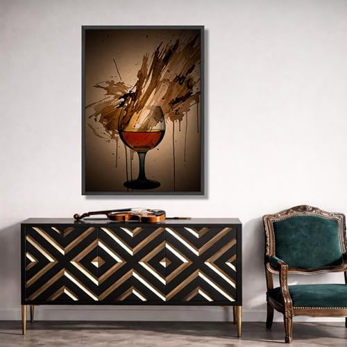 Décoration murale bar : tableau whisky marron pour mur vide - 4