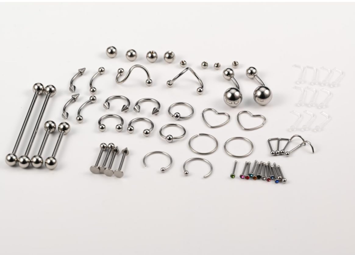 AceFun 20G piercing nariz titanio plata 1 forma G23 plata recta Piercing nariz Joyería para Mujeres Hombres plata circonio cúbico diamantes 1.5mm 2mm 2.5mm 3mm — view 6