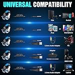 BENGOO V-4 Gaming Headset for Xbox Series X|S, Xbox One, PS5, PC, Mac, Nintendo Switch, Noise Cancelling Over Ear Headphones with Mic, LED Light, 7.1 Surround Sound, Soft Memory Earmuffs, 3.5mm - Image 5