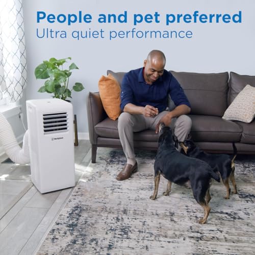 Image of Westinghouse 10,000 BTU Air Conditioner Portable For Rooms Up To 300 Square Feet, Portable AC with Home Dehumidifier, 3-Speed Fan, Programmable Timer, Remote Control, Window Installation Kit, White