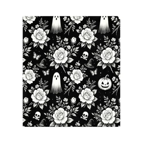 DIY Coloring Polyester Throw Blanket Halloween Outline Design，A - image 1