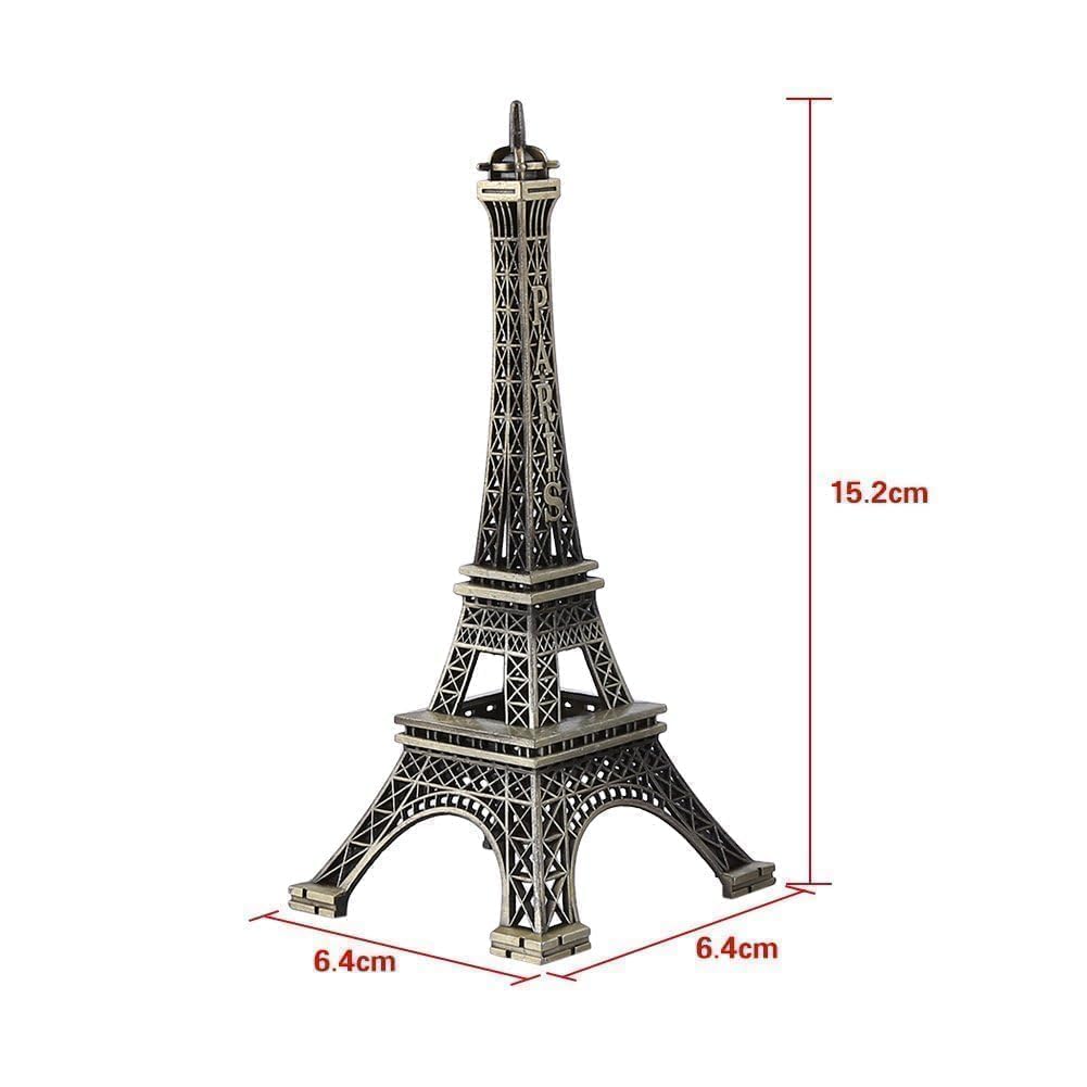 Cyrank Torre Eiffel - Statua in Metallo, Decorazione in Lega di Zinco, Statuetta da Collezione Replica Francese Per Tavolo (15CM)