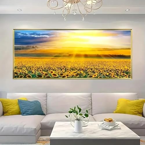 Impression de paysage naturel peinture à l'huile jaune géante