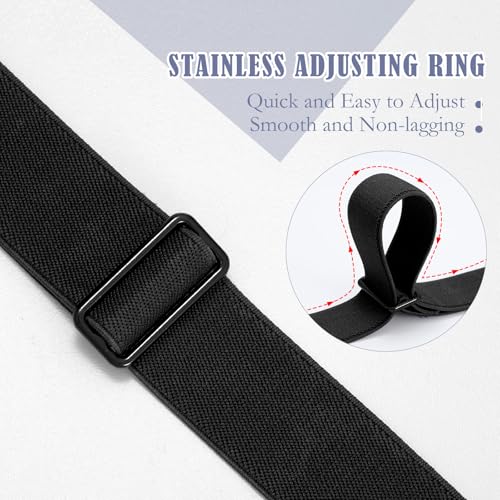 Women Elastic Belts for Jeans No Show Black Stretch belts for women Invisible Flat Buckle Belts Adjustable3
