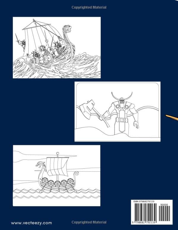 Viking Coloring Book For Kids: Fantastic Daily Adventure With Vikings Team And Their Life. A Lot Of Coloring Pictures For Girls And Boys 2-3 4-5 - Image 2