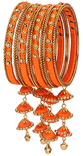 Image of NMII Fabric & Metal and Zircon Kada Set for Women & Girls