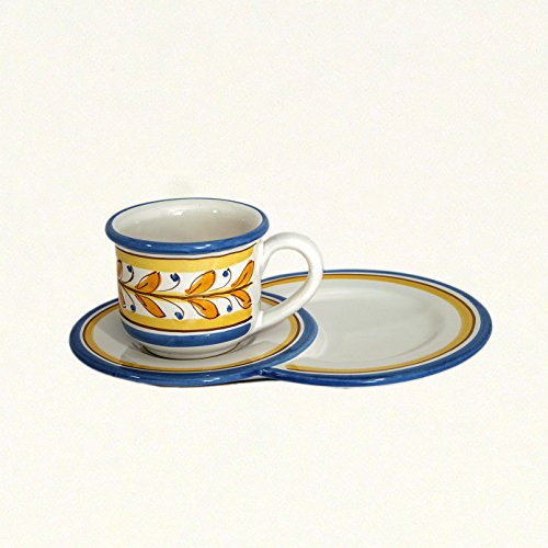 Tazza da colazione e piatto vassoio portabiscotti della collezione 