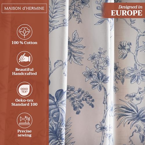 Image of Maison d' Hermine Curtains for Living Room 100% Cotton 50 inchx108 inch (Pack of 1)