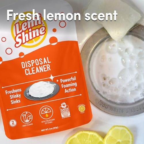 Image of Lemi Shine Garbage Disposal Cleaner and Deodorizer Powered By Citric Acid | Foam Cleaner For Kitchen Garbage Disposal with a Natural, Fresh Lemon Scent (2 Count)