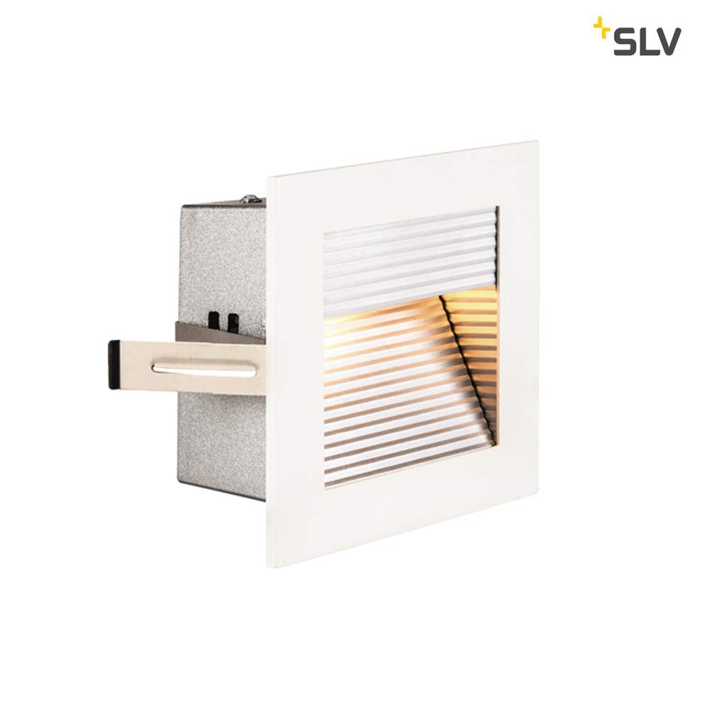 SLV LED Einbauleuchte Frame Curve | Wand- und Deckenleuchte für den Einbau | Eckig, Weiß, 2700K Warmweiß | Stilvolle Wandleuchte, Einbau-Strahler LED Treppen-Beleuchtung, Stufen-Licht, Treppenlicht