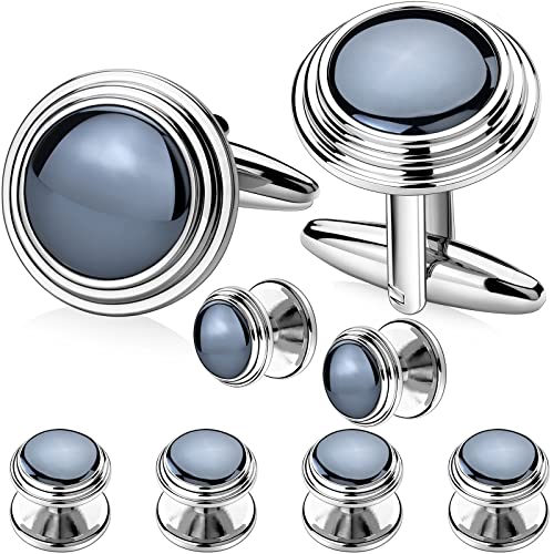 Set de Mancuernillas y Botones de Tuxedo, Plateado y Dorado miniatura 1
