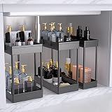 JUJEKWK Under Sink Organizers and Storage，2-Tier Bathroom Organizer, Kitchen Organizer (Classic 3 P