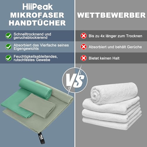 HiiPeak Mikrofaser Handtuch Kompakt und Leicht Microfaser Handtücher Fitness Schnelltrocknend microfaser Badetuch Saugfähiges Sporthandtuch… – Ansicht 5