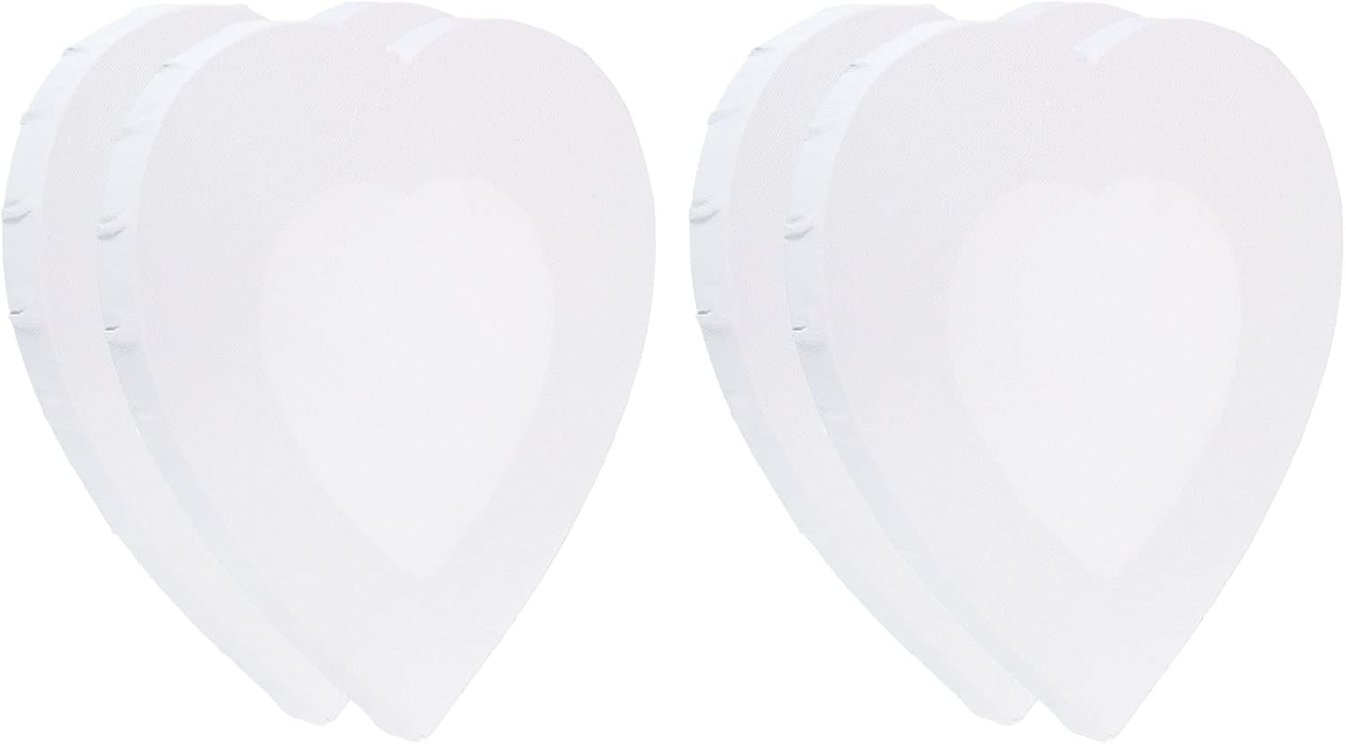 PATIKIL 4 Pack 8x8 Inch Heart Shape Wood Frame Stretched Blank Art Board Panels for Acrylic, Oil, Tempera Painting, White