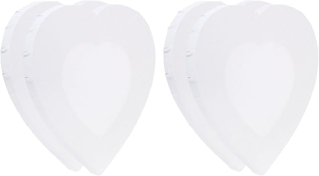 PATIKIL Paint Canvases for Painting, 4 Pack 8x8 Inch Heart Shape Wood Frame Stretched Blank Art Board Panels for Acrylic, Oil, Tempera Painting, White
