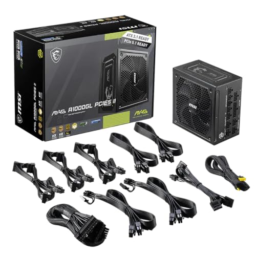 Fuente de Alimentacion MSI 80 Plus Gold MAG A1000GL Modular ATX 3.1 PCIe 5.0 - vue 9