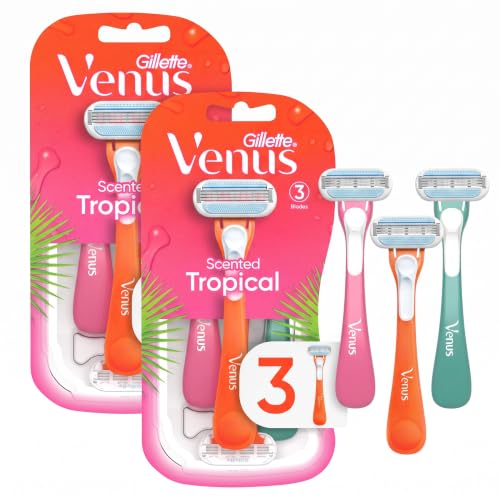 Gillette Venus Tropical Women's Disposable Razor, 3 Count (Pack of 2)