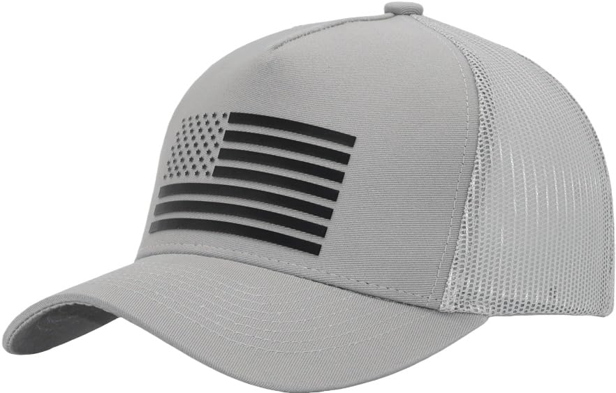 Image of USA Flag Snapback Hat Fits One Size&XXL /3XL - Mens Mesh Trucker Ball Hats - US 250th Anniversary Veterans Memorial Day Gifts