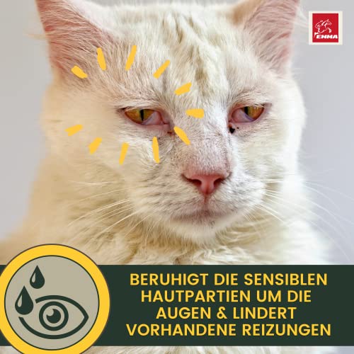 EMMA Augentropfen für Katzen – milde Augenpflege & Augenreinigung mit Kamille – Augenreiniger & Tränenfleckenentferner für Katzen zur sanften Reinigung tränenden verschmutzten empfindlichen Augen 0,1l